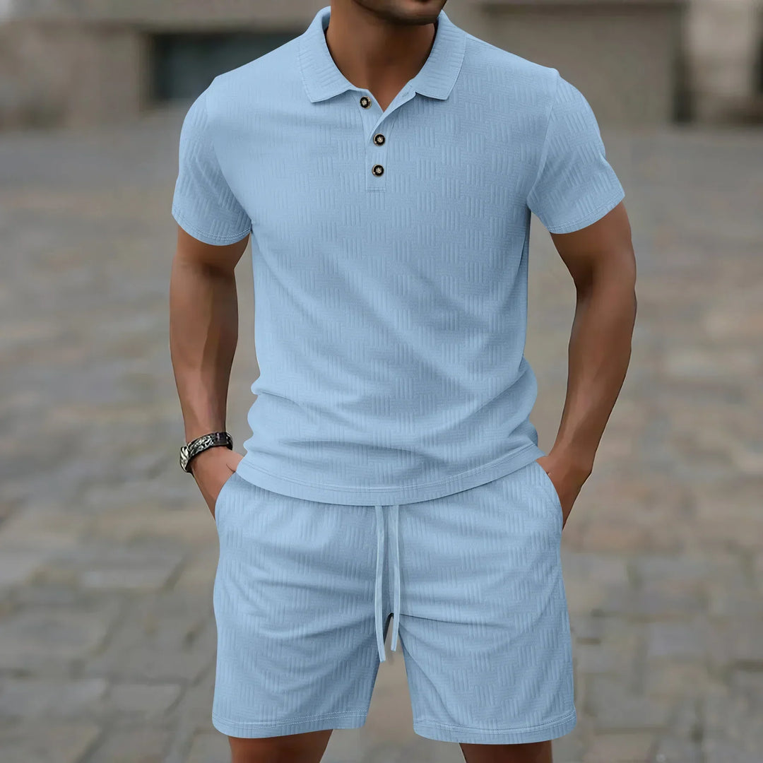 Pryce - Lightweight Men's Polo Shirt & Shorts Set