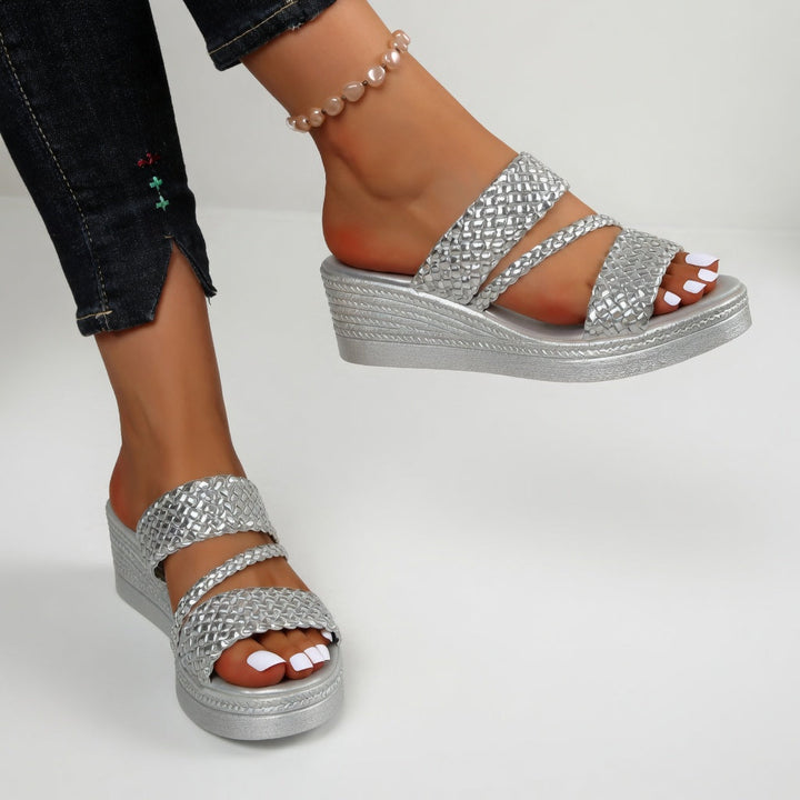 Whitley - Braided Platform Slide Sandals