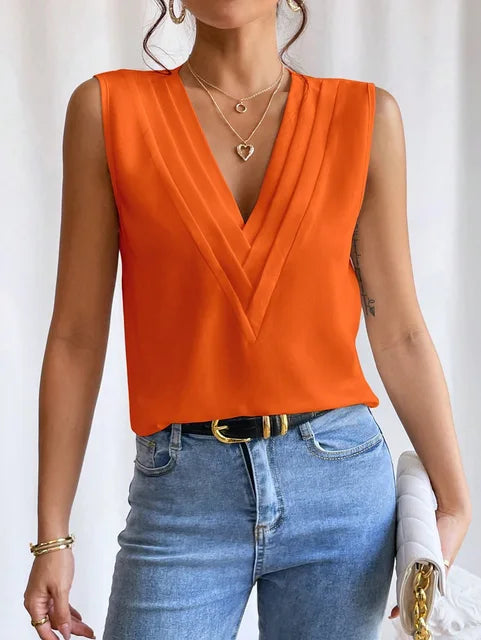 Karinae - Soft-Touch Sleeveless Blouse