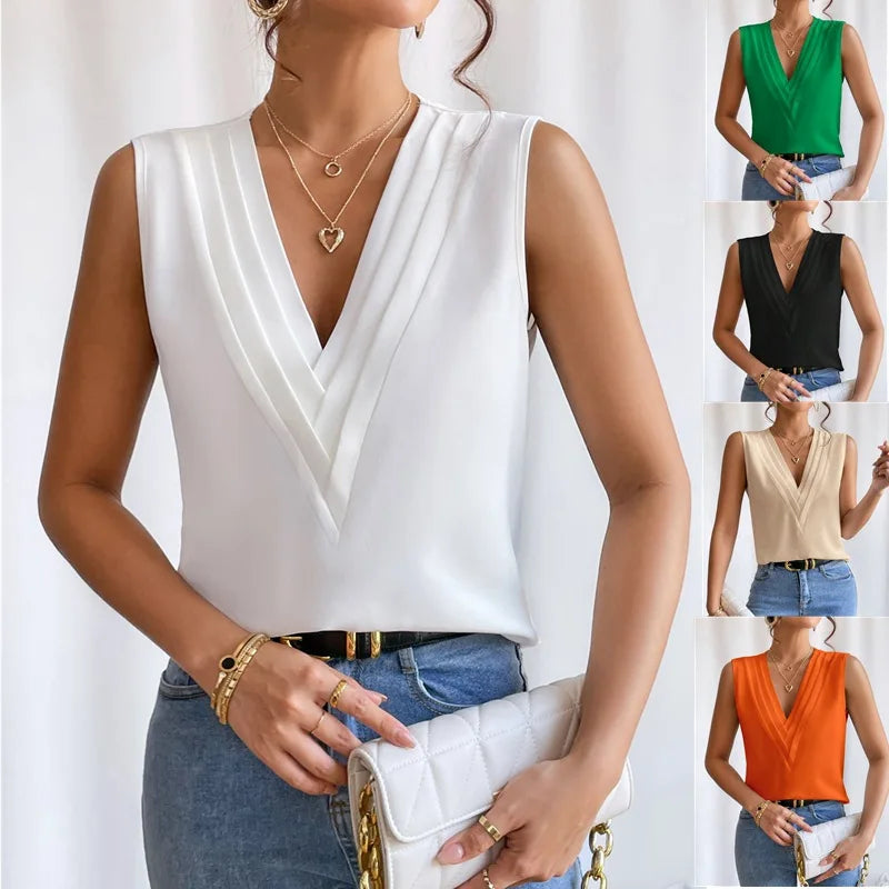 Karinae - Soft-Touch Sleeveless Blouse