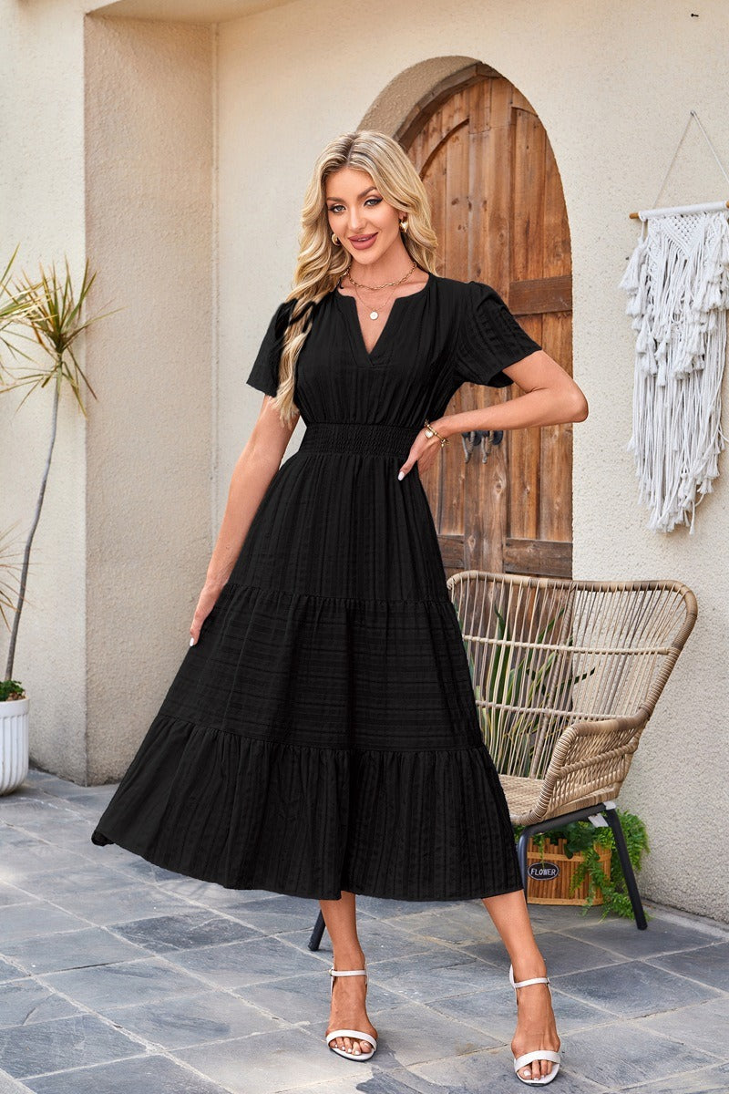 Astrelle - Textured Tiered Maxi Dress