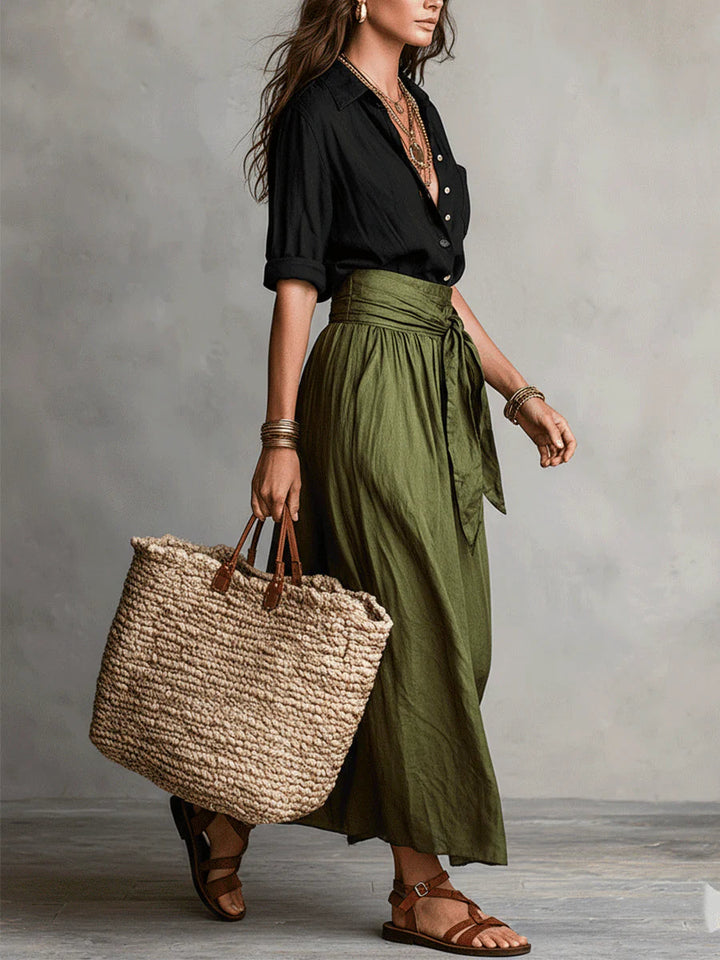 Odelia - Luxe Boho Top & Midi Skirt Set