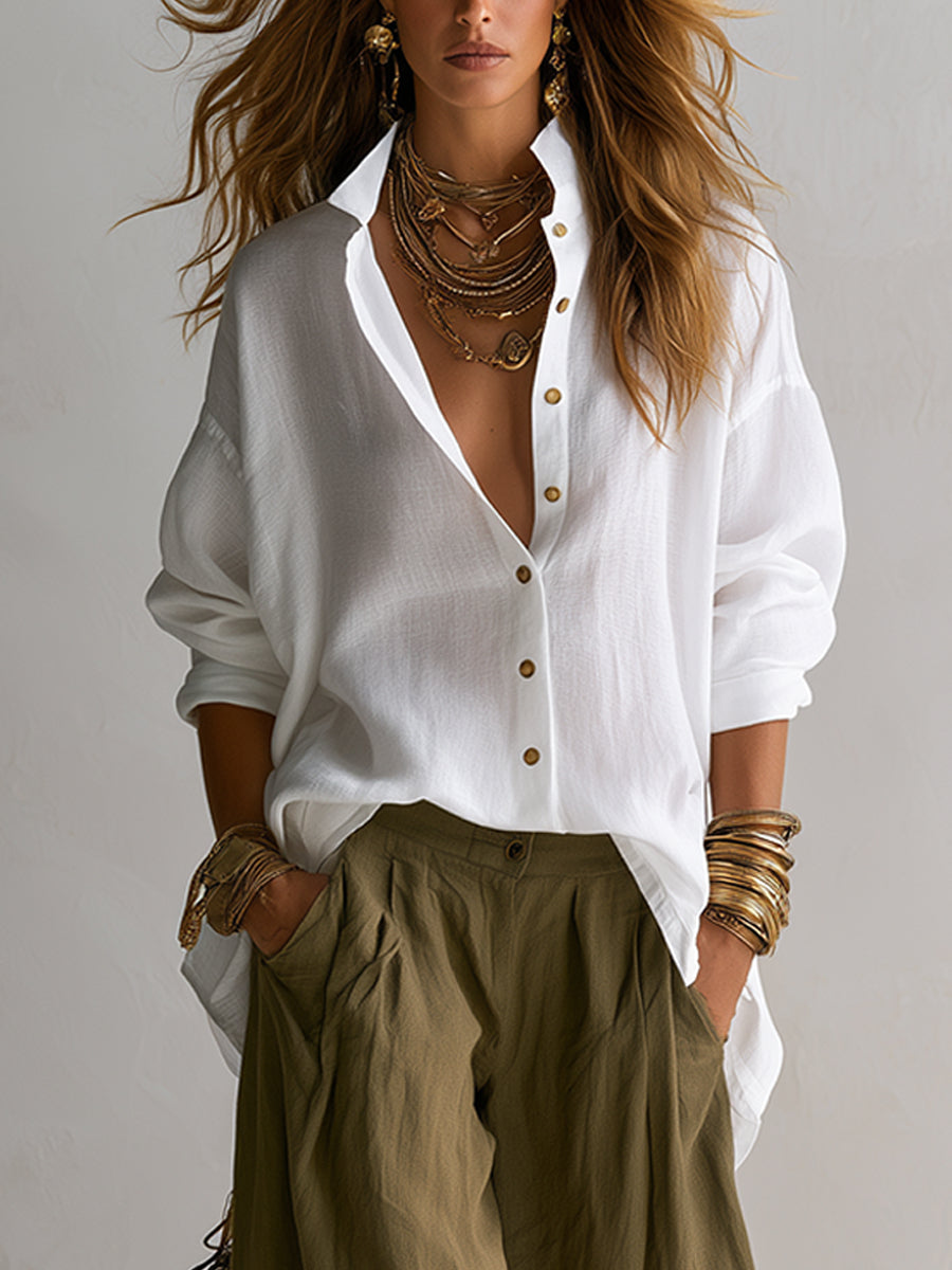 Coravelle - Sculptural Shirt & Balloon Trousers Set