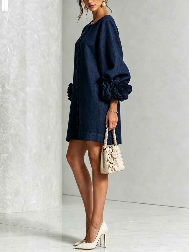 Elovienne - Textured Linen Mini Dress