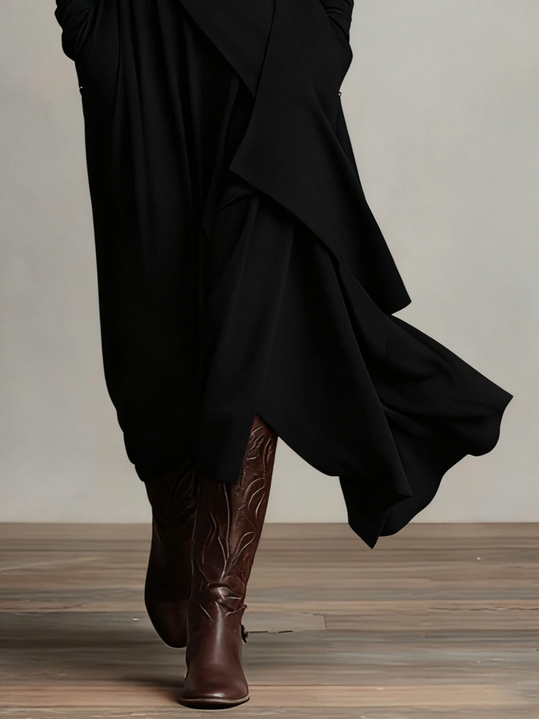 Celenora - Soft-Touch High-Collar Maxi Dress