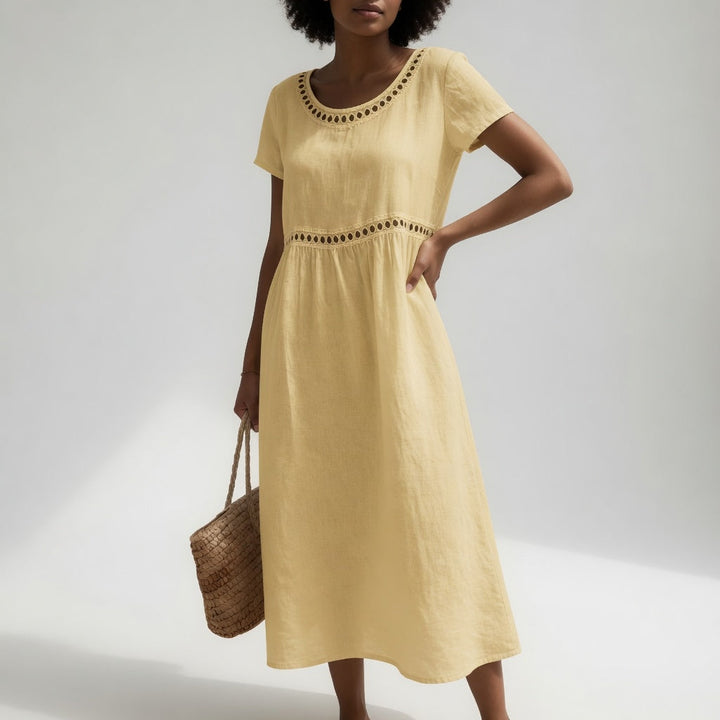 Ysoline - Soft-Touch Embroidered Midi Dress