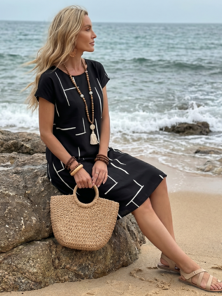 Elunara - Airy Abstract Print Dress
