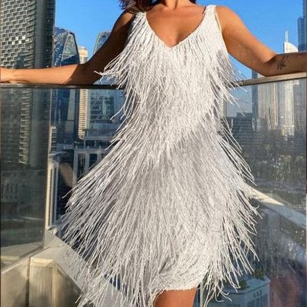 Wina - Luxe Fringed Cocktail Dress