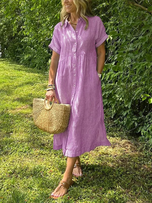 Lumae - Soft-Touch Maxi Shirt Dress