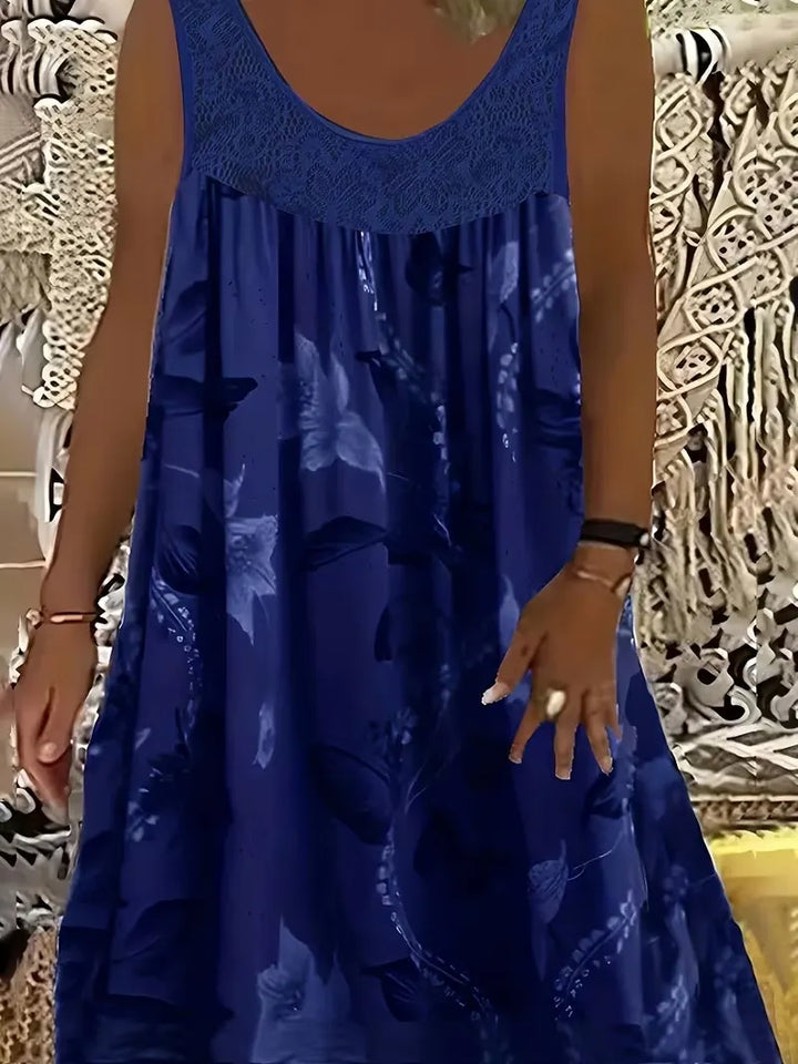 Ariadne - Elegant Floral Print Shift Dress