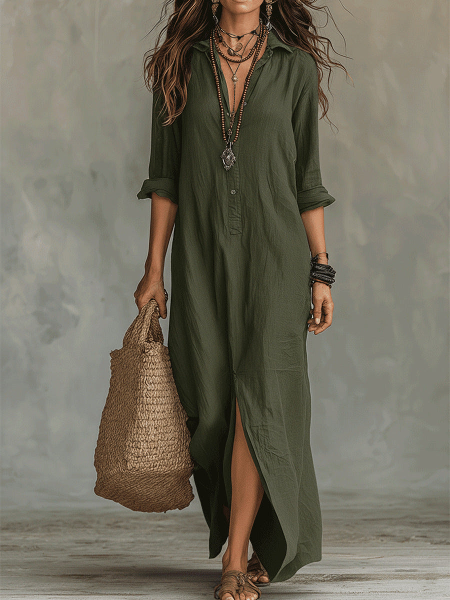 Dena - Premium Linen Maxi Dress