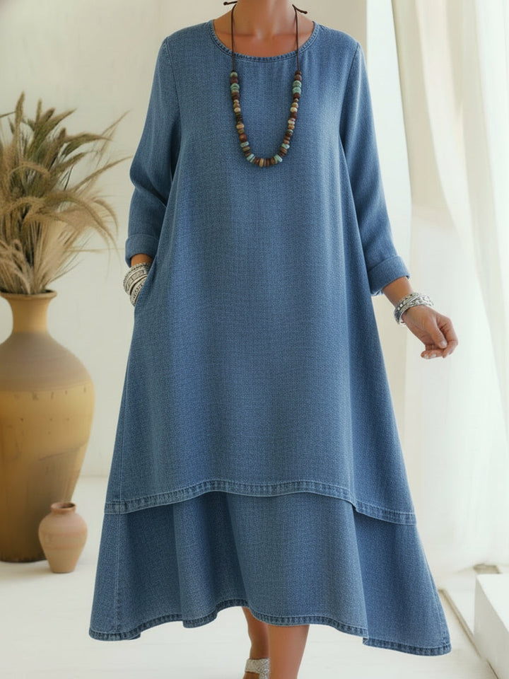 Sienna - Soft-Touch Long-Sleeve Midi Dress