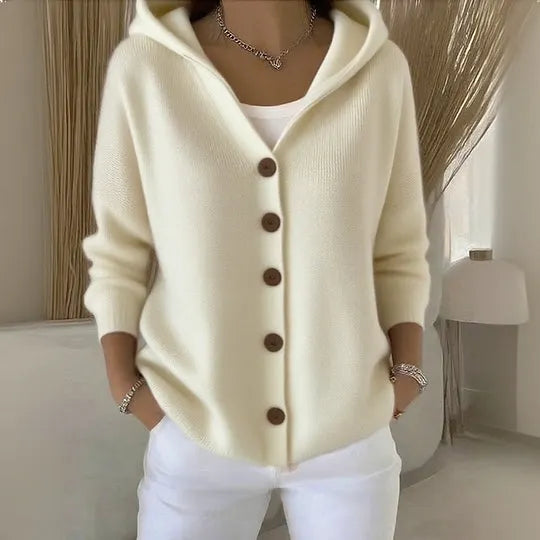Carlotte - Cozy Hooded Knit Cardigan