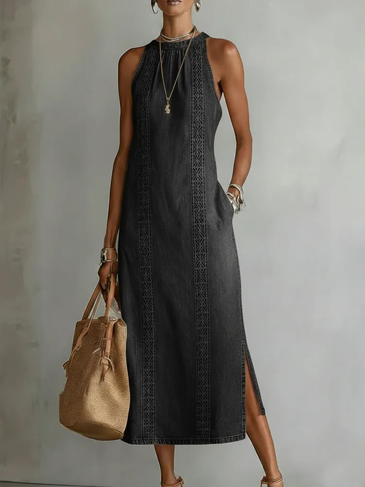 Lilias - Soft-Touch Vintage-Accented Dress