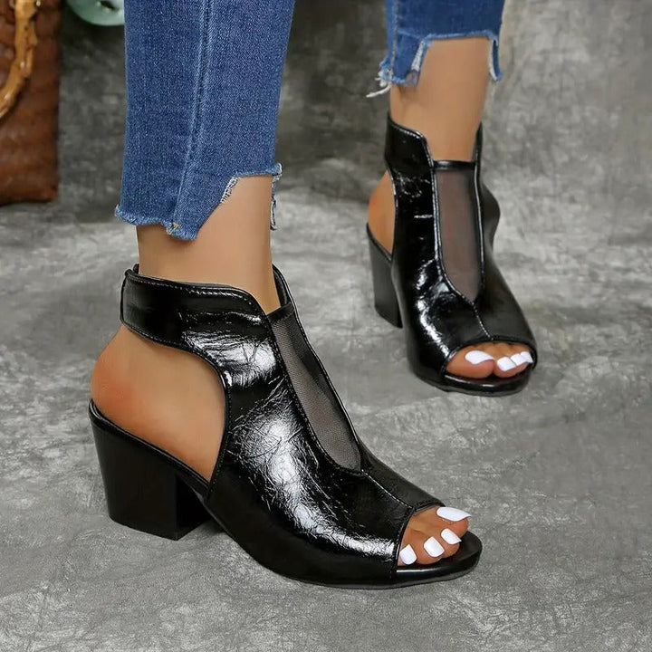 Vasilisa - Peep Toe Block Heel Sandals