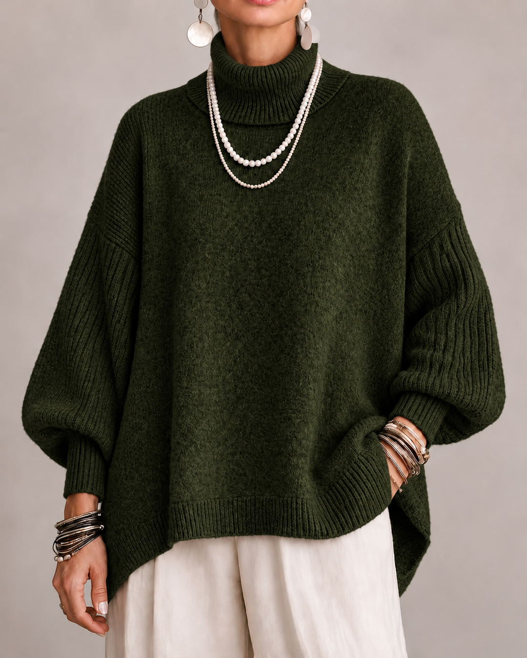 Sorcha - Relaxed Draped Turtleneck Sweater