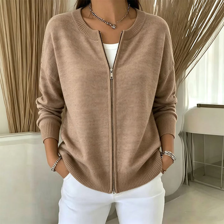 Xyla - Relaxed Fit Knitted Zip Jacket