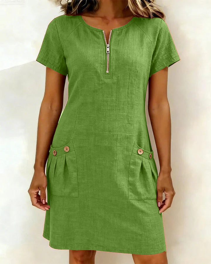 Ravelle - Soft-Touch Linen A-Line Dress
