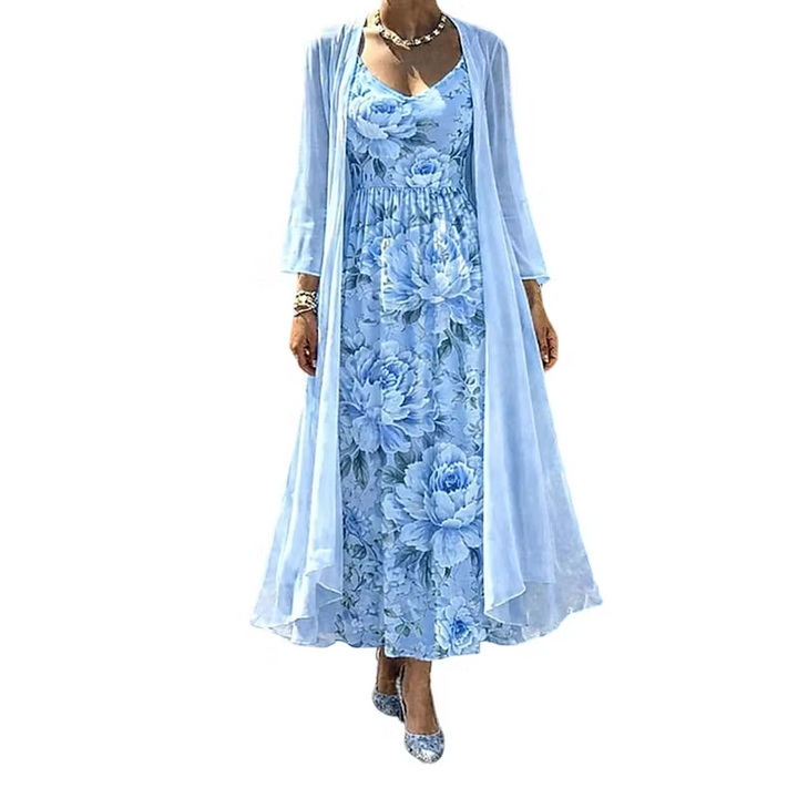 Asteria - Floral Maxi Dress Two Piece Set