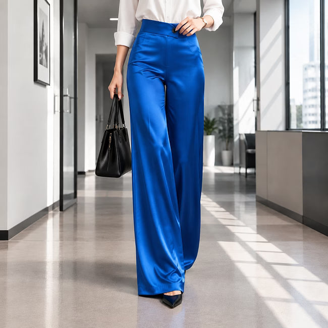 Anouk - Elegant High Waist Wide Leg Trousers