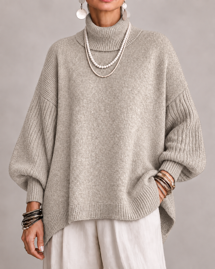Sorcha - Relaxed Draped Turtleneck Sweater