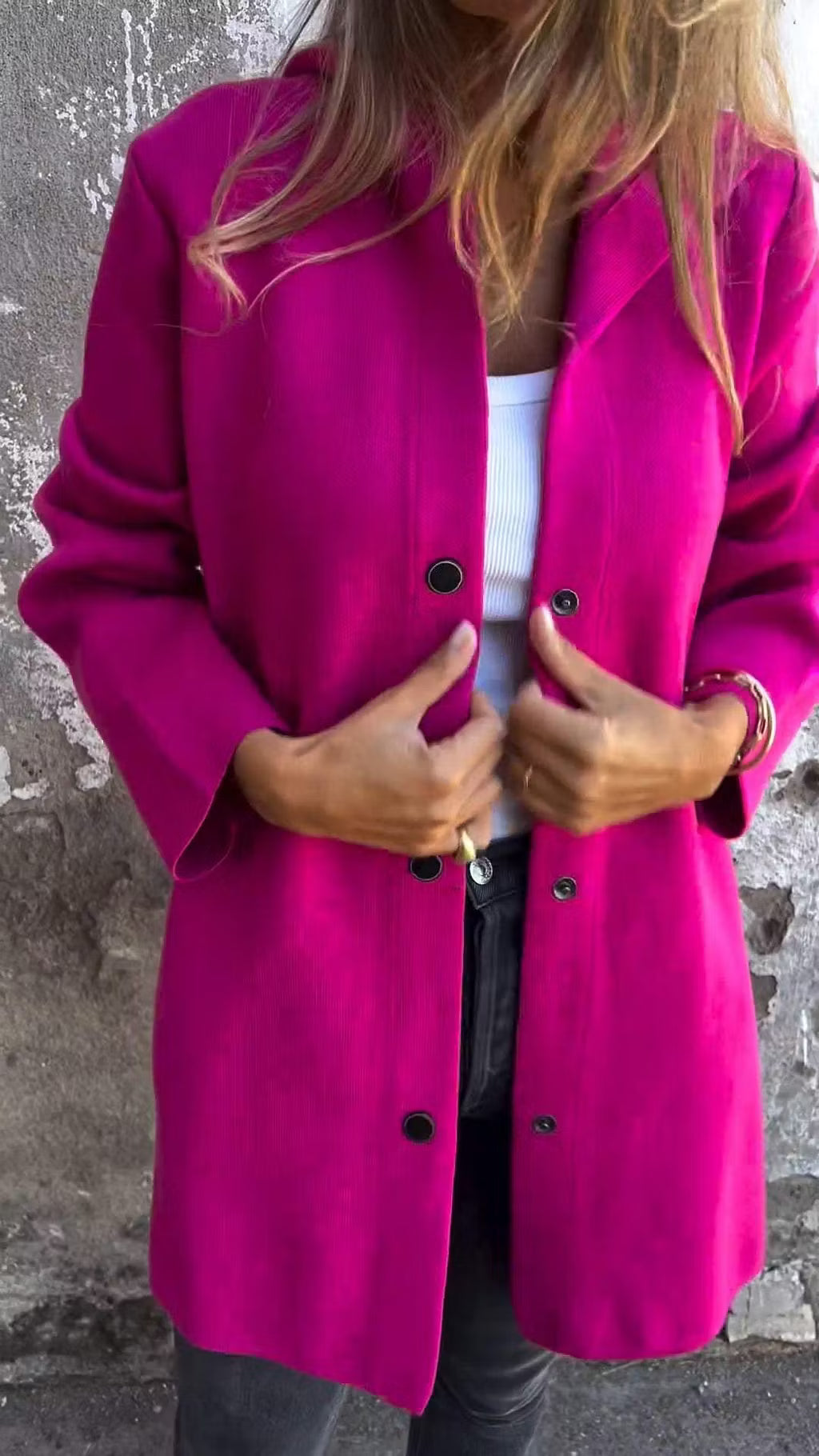 Aloura - Relaxed Button Front Hooded Jacket