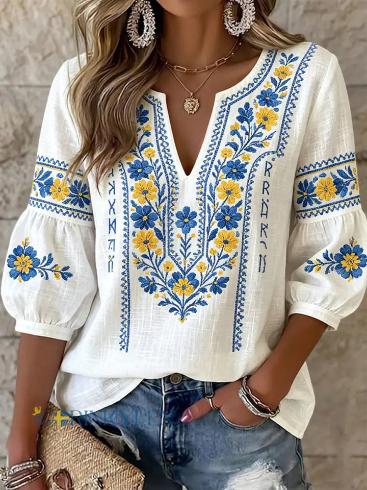 Everly - Soft-Touch Floral Blouse
