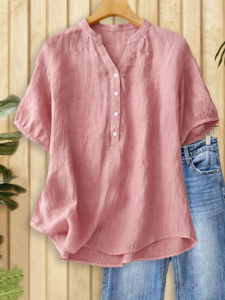 Helora - Soft-Touch V-Neck Blouse
