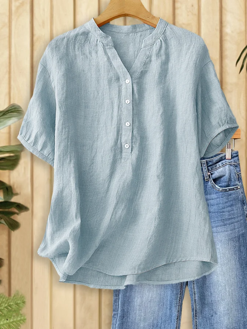 Helora - Soft-Touch V-Neck Blouse