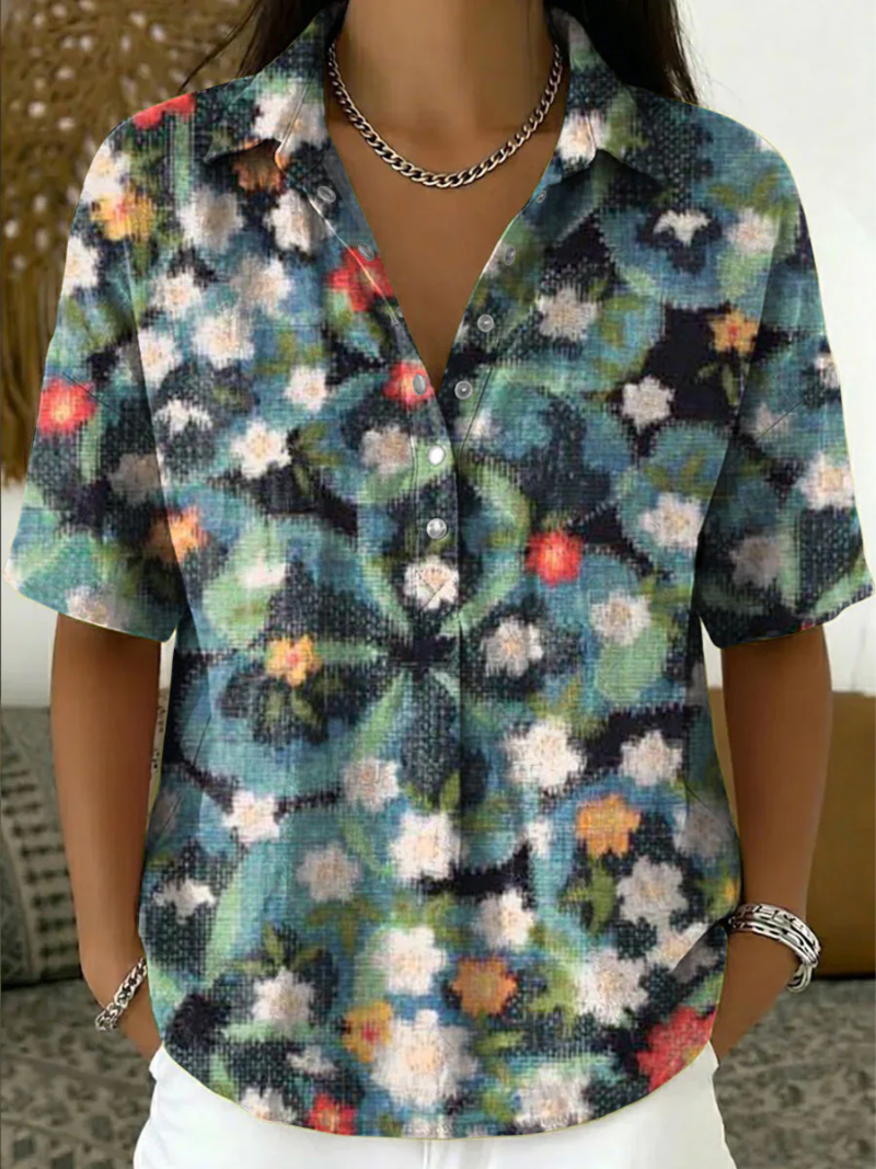 Delora - Soft-Touch Printed Blouse