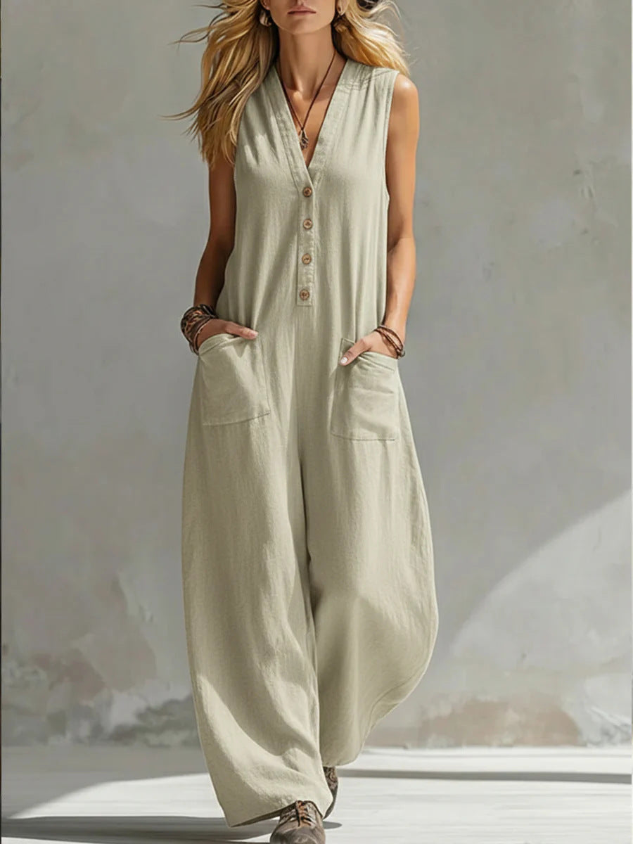 Farella - Loose Fit Wide Leg Jumpsuit