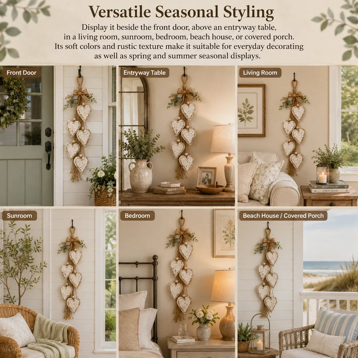 Alinora - Distressed Heart Tassel Wall Accent