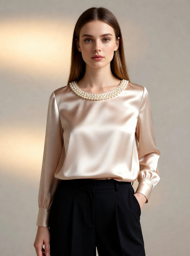 Avara - Elegant Pearl Blouse