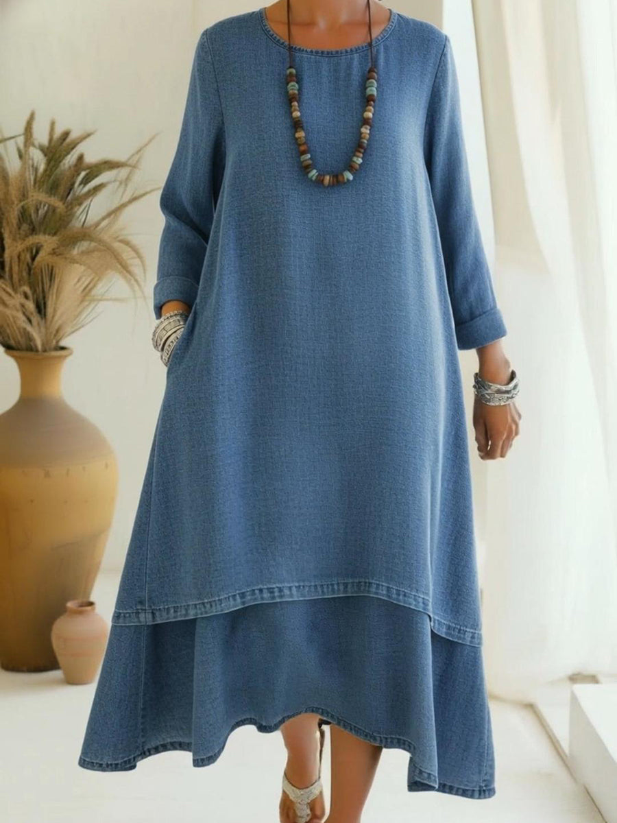 Sienna - Soft-Touch Long-Sleeve Midi Dress