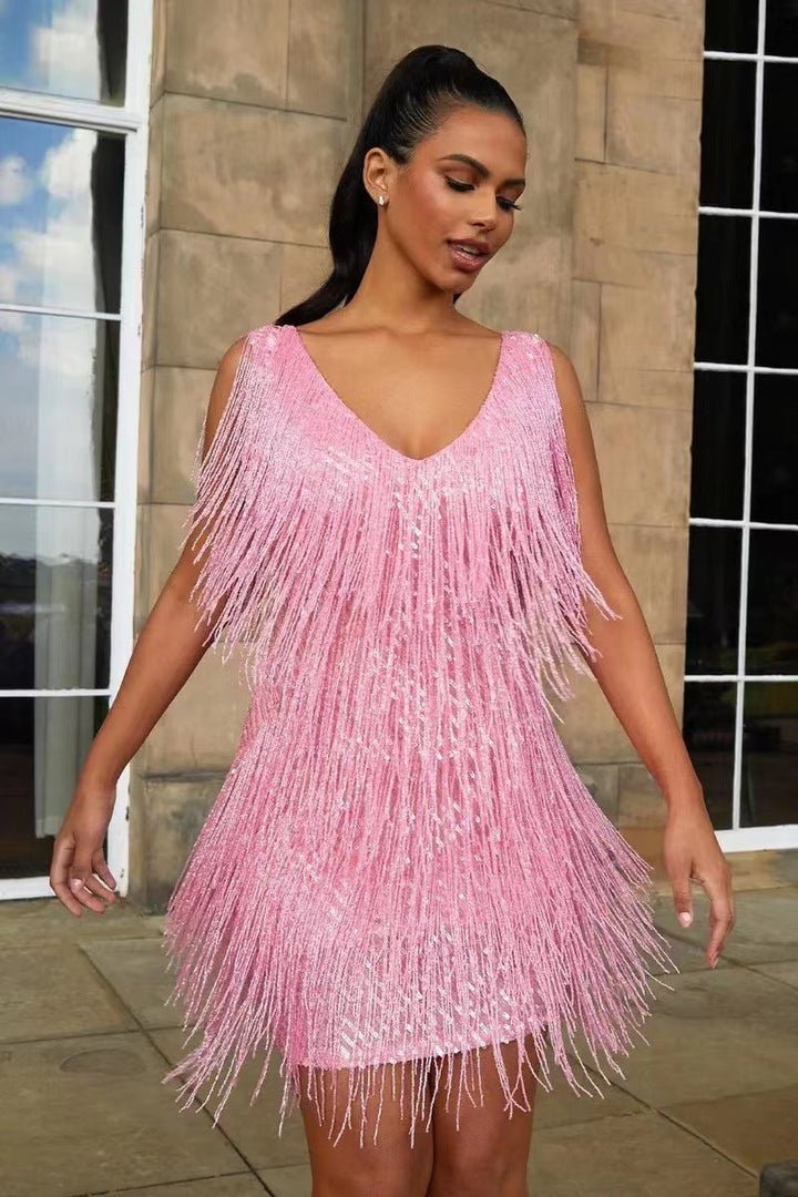 Wina - Luxe Fringed Cocktail Dress