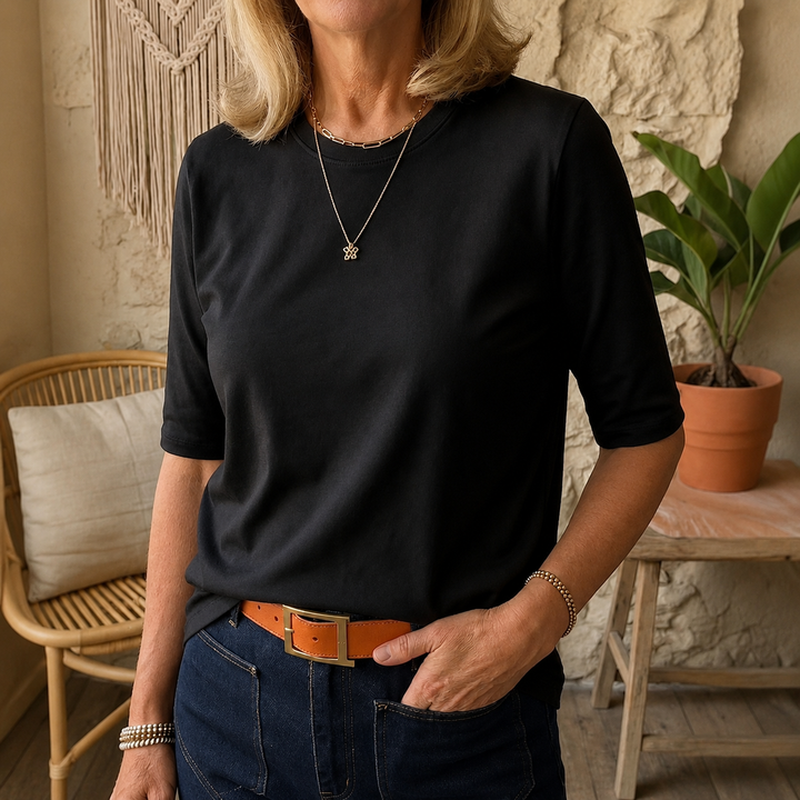 Isara - Soft-Touch Mid-Sleeve T-Shirt