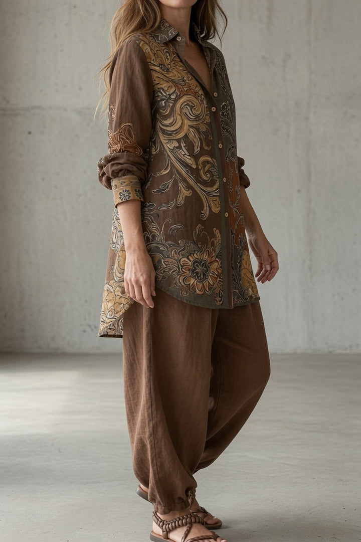 Laurienne - Breathable Shirt and Trousers Co-ord Set
