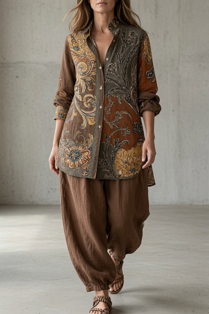 Laurienne - Breathable Shirt and Trousers Co-ord Set