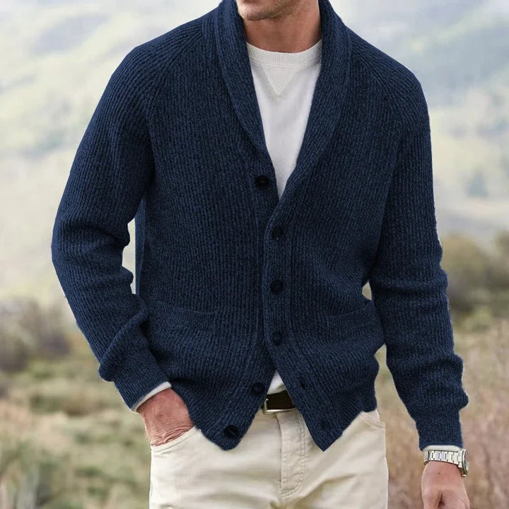 Bevan - Textured Shawl Collar Cardigan
