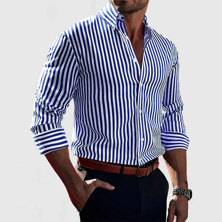 Syvon - Tailored Slim-Fit Striped Shirt