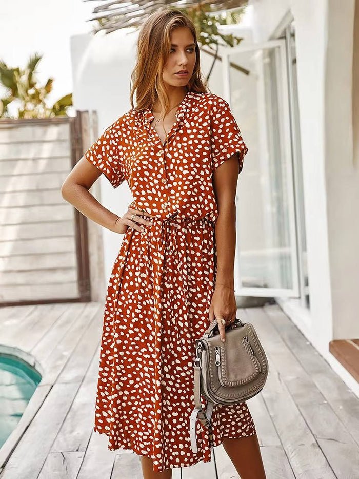 Linnet - Printed Tie Waist Midi Dress