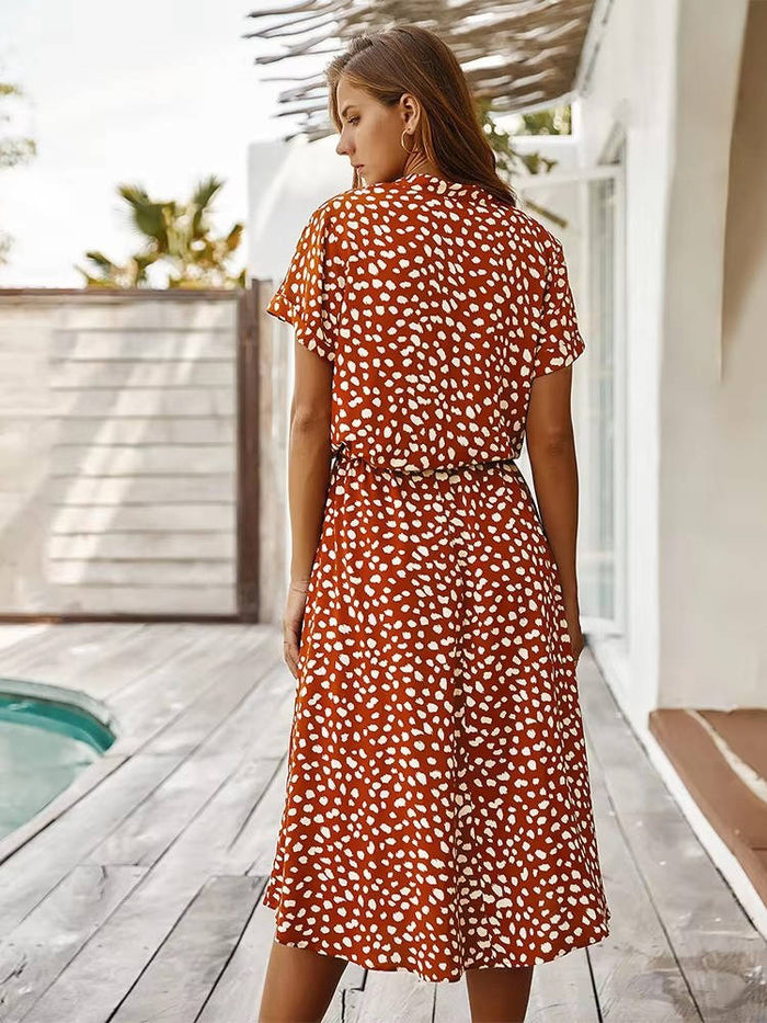 Linnet - Printed Tie Waist Midi Dress