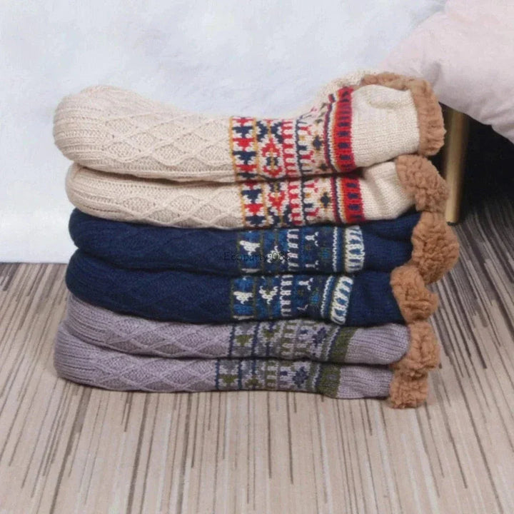 Zailora - Plush-Lined Grip Socks