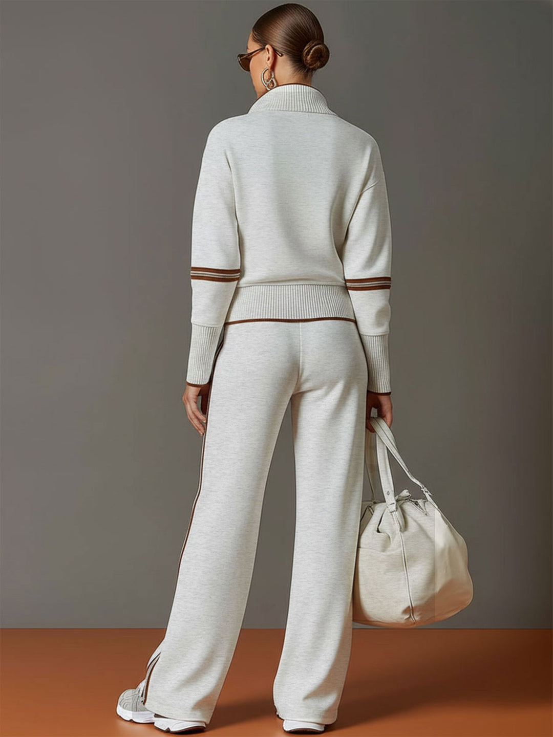 Ovia - Soft-Touch Wide-Leg Two-Piece Set