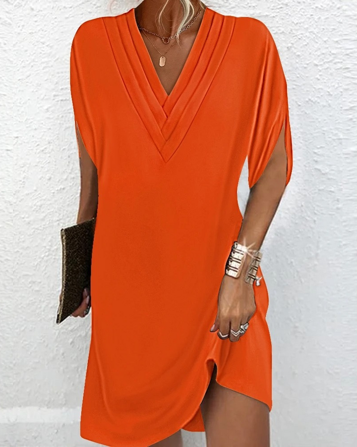 Vianelle - Soft-Touch V-Neck Dress