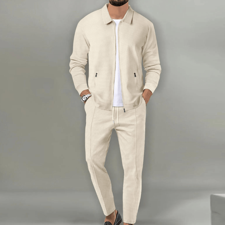 Zaren - Textured Jacket & Trousers Set