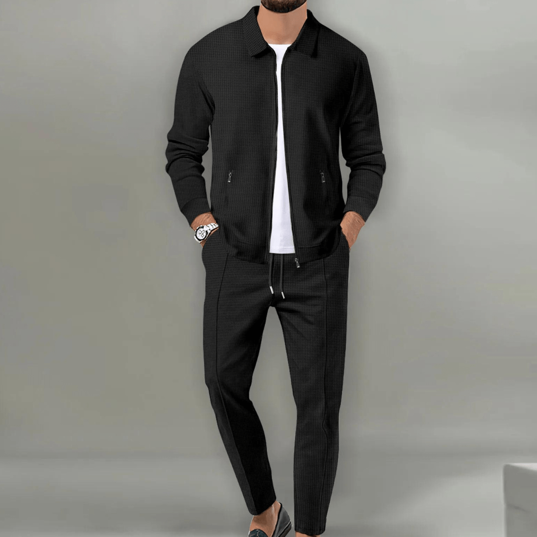 Zaren - Textured Jacket & Trousers Set