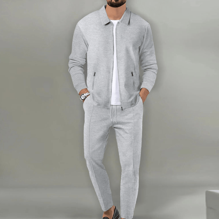 Zaren - Textured Jacket & Trousers Set