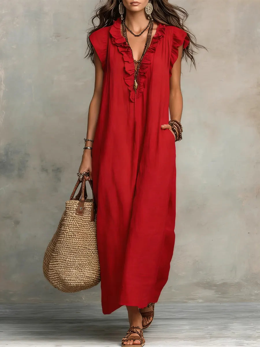 Ivara - Premium Linen Maxi Dress