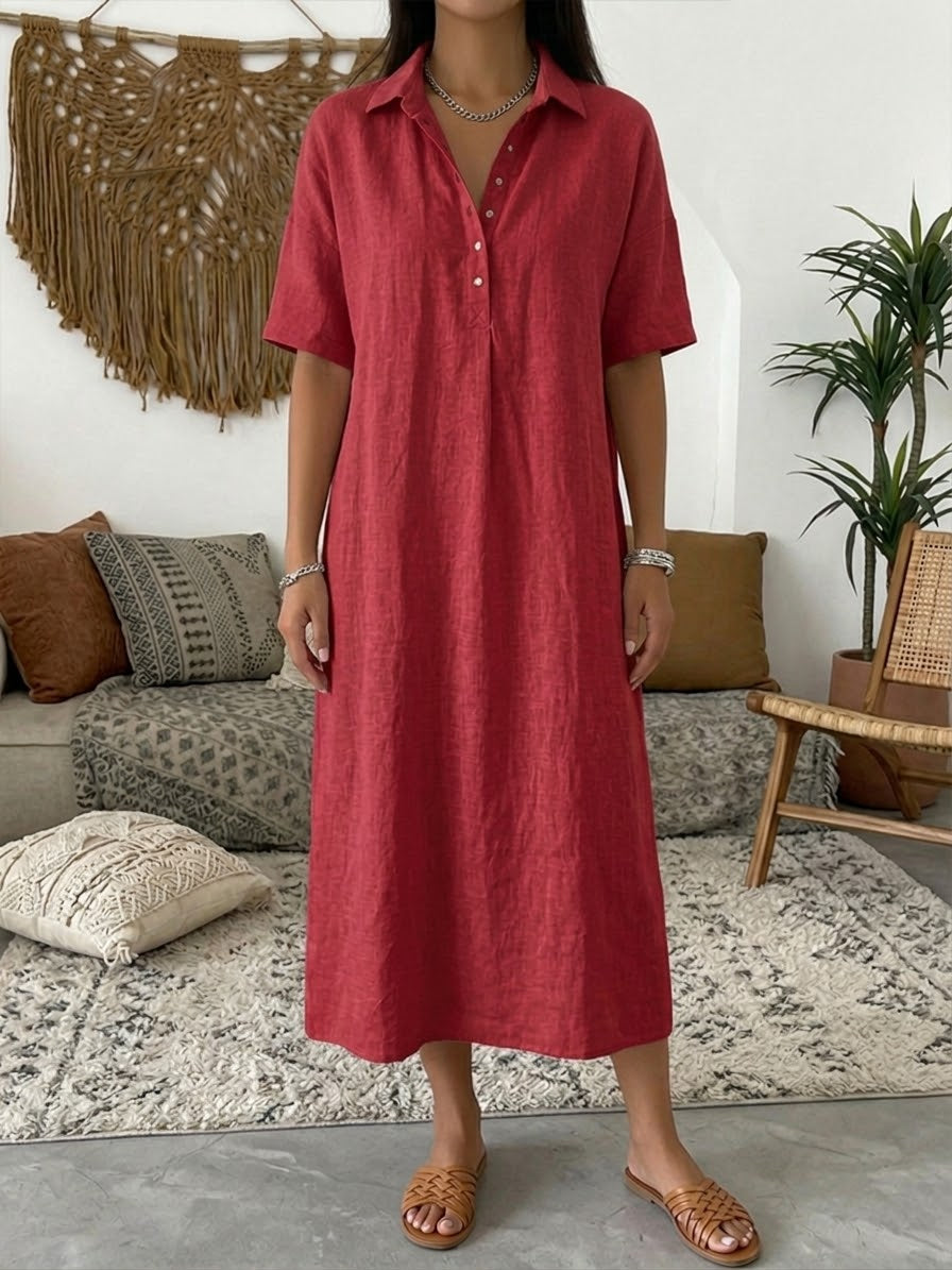Isavelle - Flowy Button-Up Shirt Dress